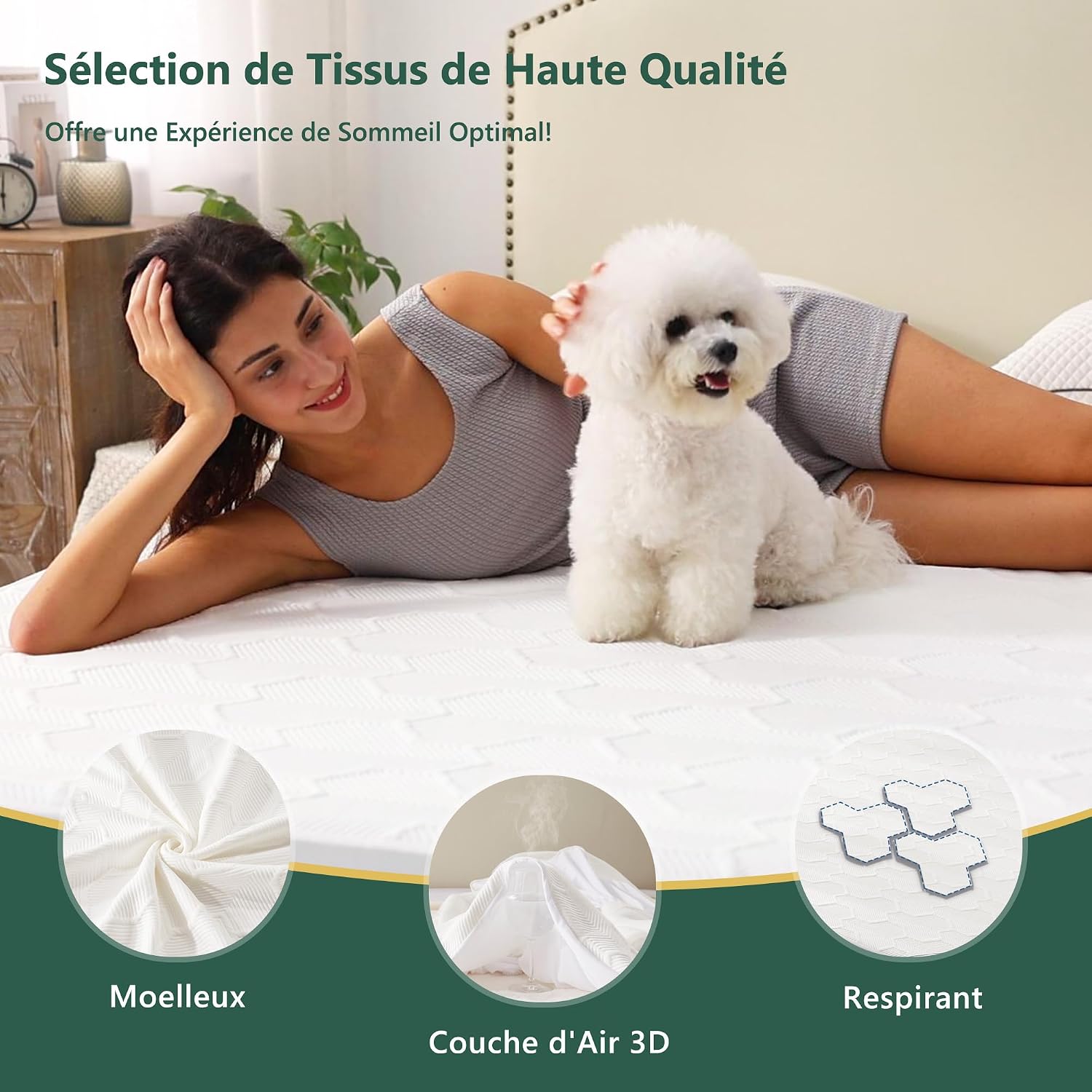 Thumbnail 1 de Protège-matelas BEDLORE Imperméable 140x200 cm – Housse 30 cm, respirant et certifié Öko-Tex