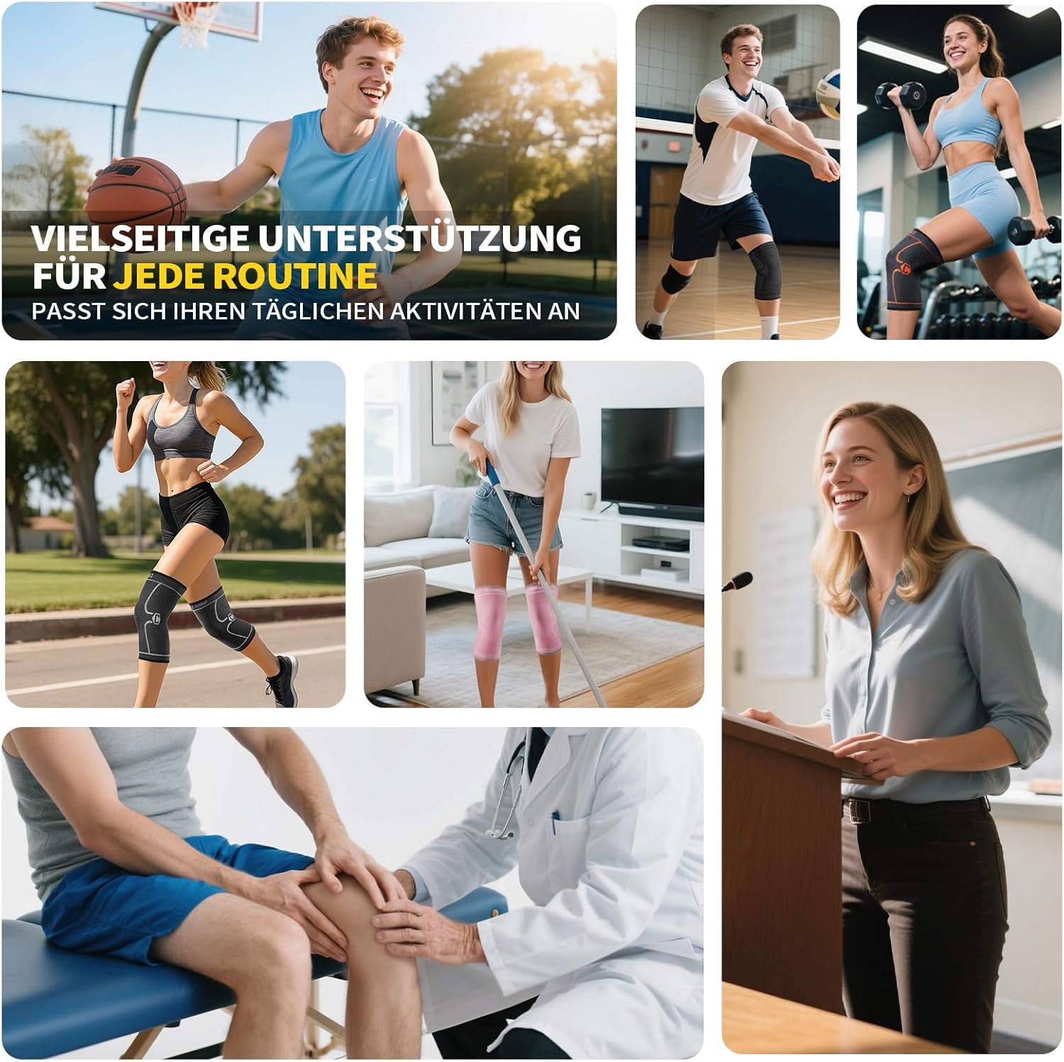 Thumbnail 6 de CAMBIVO Kniebandage X2 für Männer & Damen – Kompression bei Meniskusriss, ACL, Arthritis