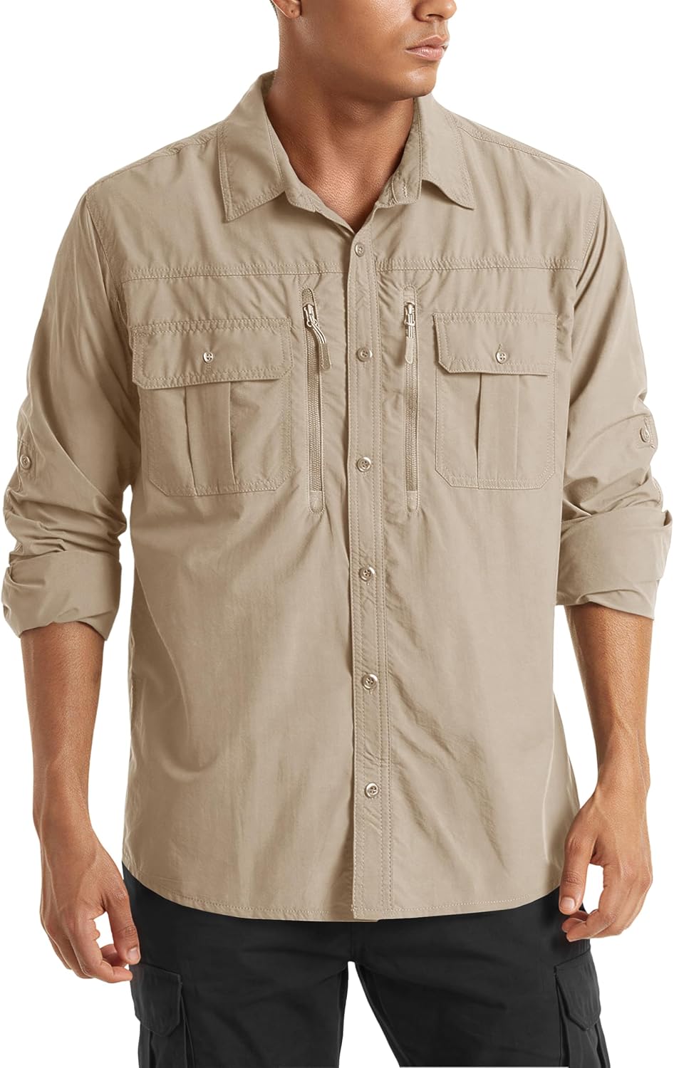 Detalle de TACVASEN Men's Long-Sleeve Fishing Shirt, Nylon