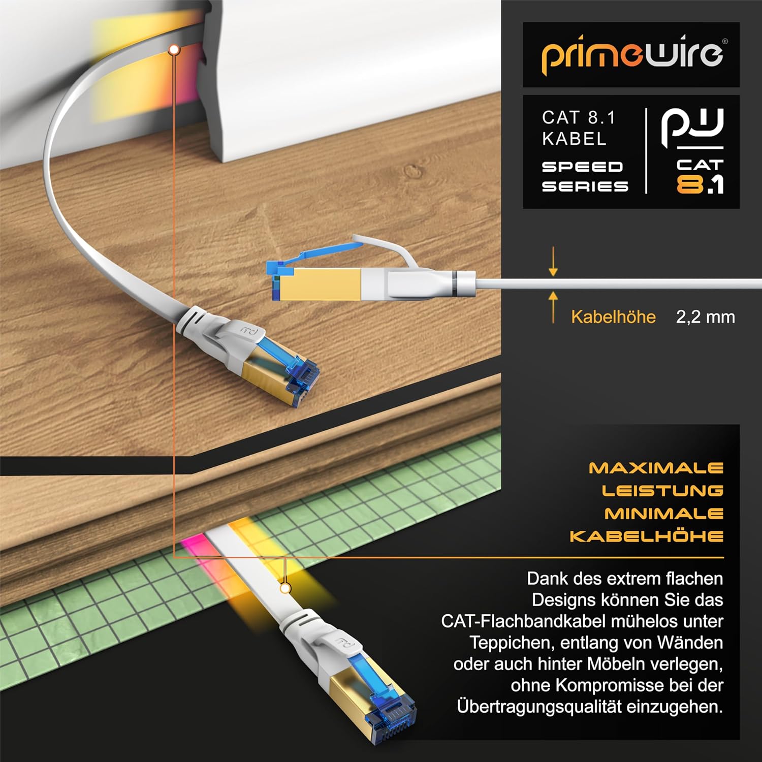 Thumbnail 5 de CSL 15m CAT8 Netzwerkkabel flach 🔌