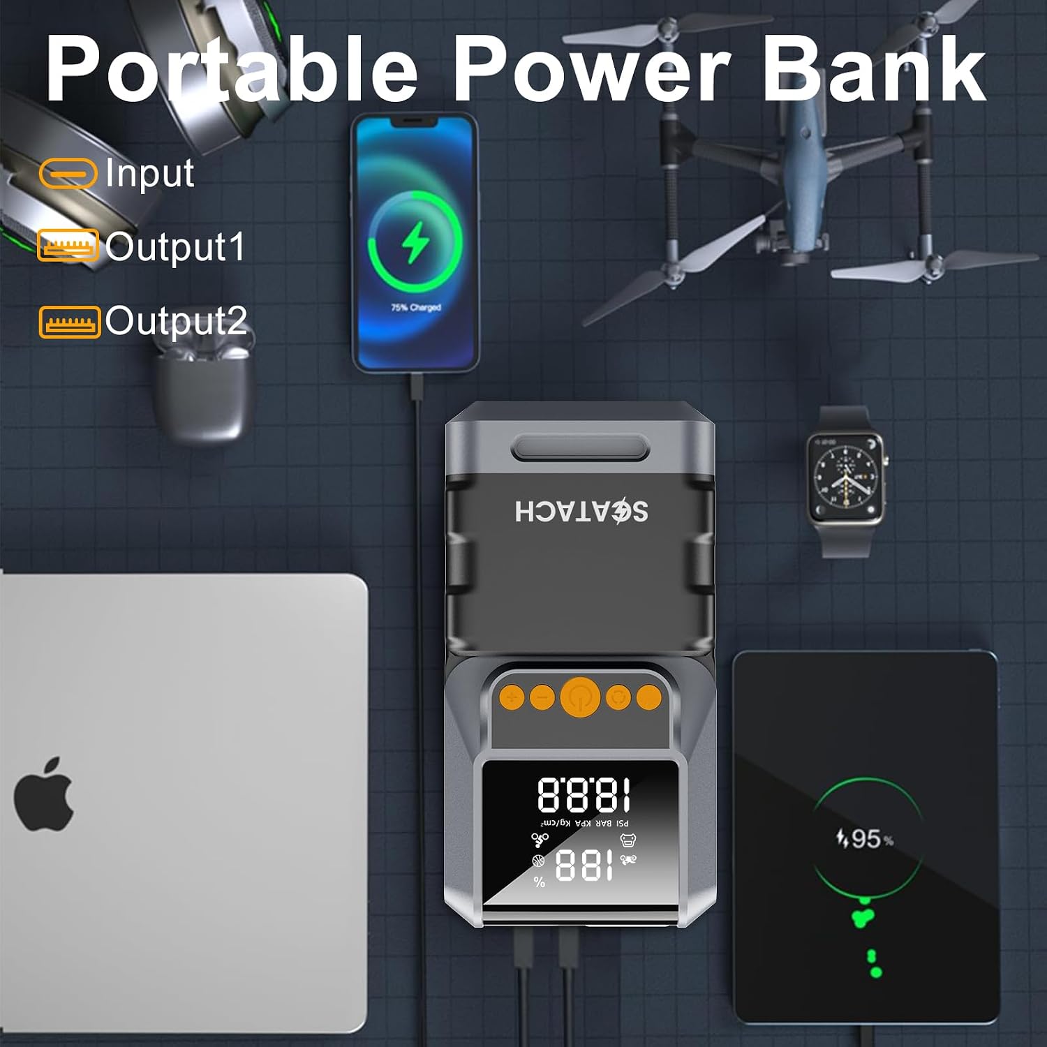 Thumbnail 5 de Jump Starter with Air Compressor 8000A