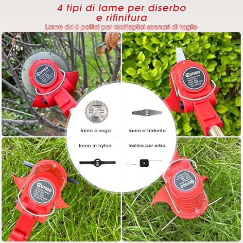Thumbnail 5 de OUTIGO Decespugliatore a batteria con 2 batterie e 4 lame – versatilità per prato e cespugli
