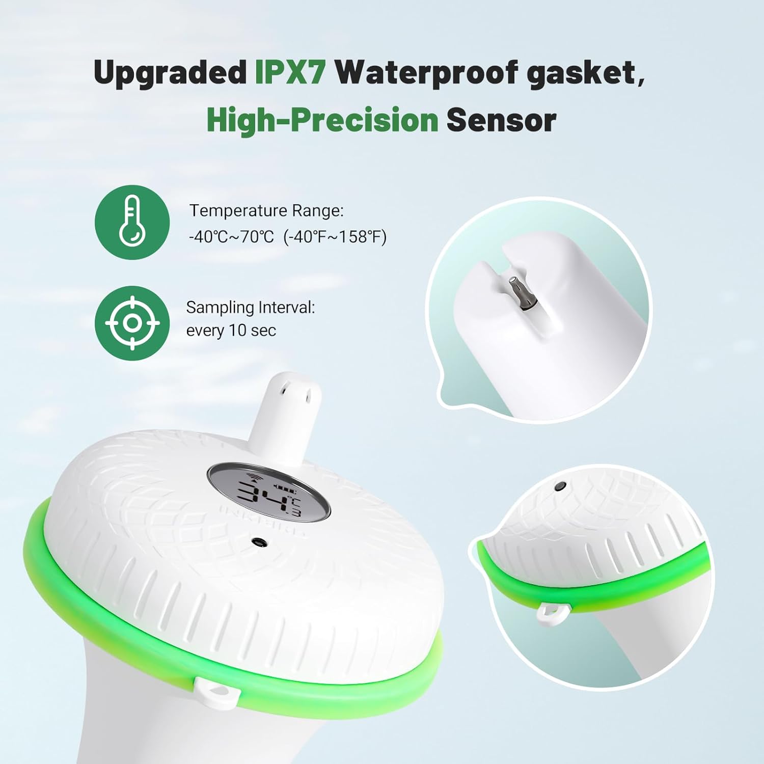 Thumbnail 5 de Inkbird Termometro Piscina WiFi con Passerella IBS-M2, monitoraggio 9 canali con app