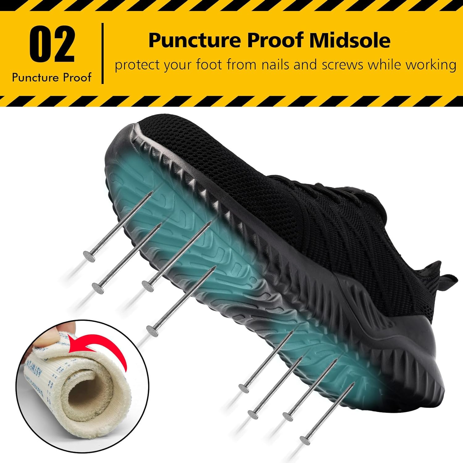 Thumbnail 2 de Tinefiy Women’s Steel Toe Shoes: Lightweight, Comfortable, and Slip-Resistant Work Sneakers