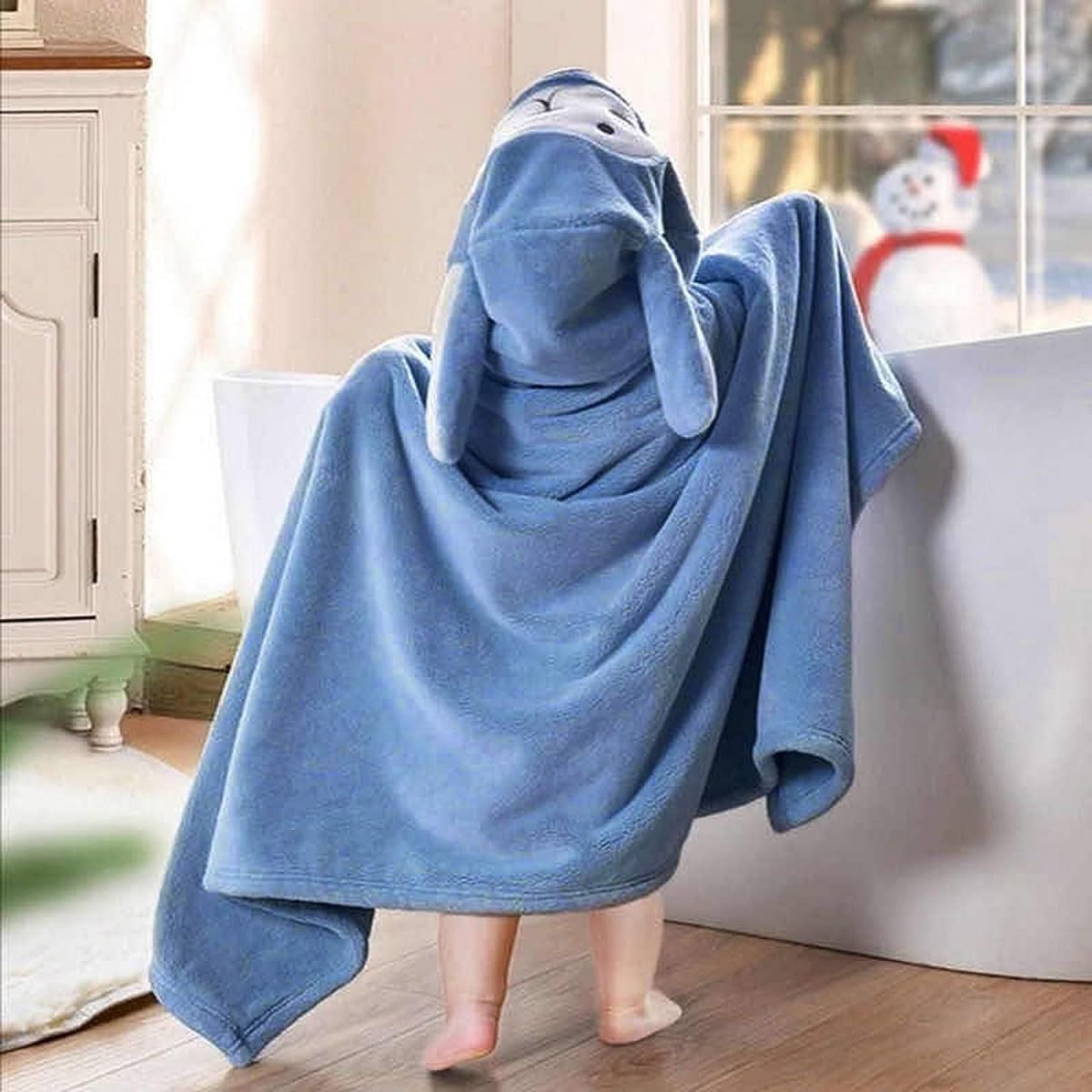 Thumbnail 4 de Fayscingo Baby Hooded Bath Towel Swaddle Blanket (Extra Large) — coral fleece poncho towel for swimming and showers