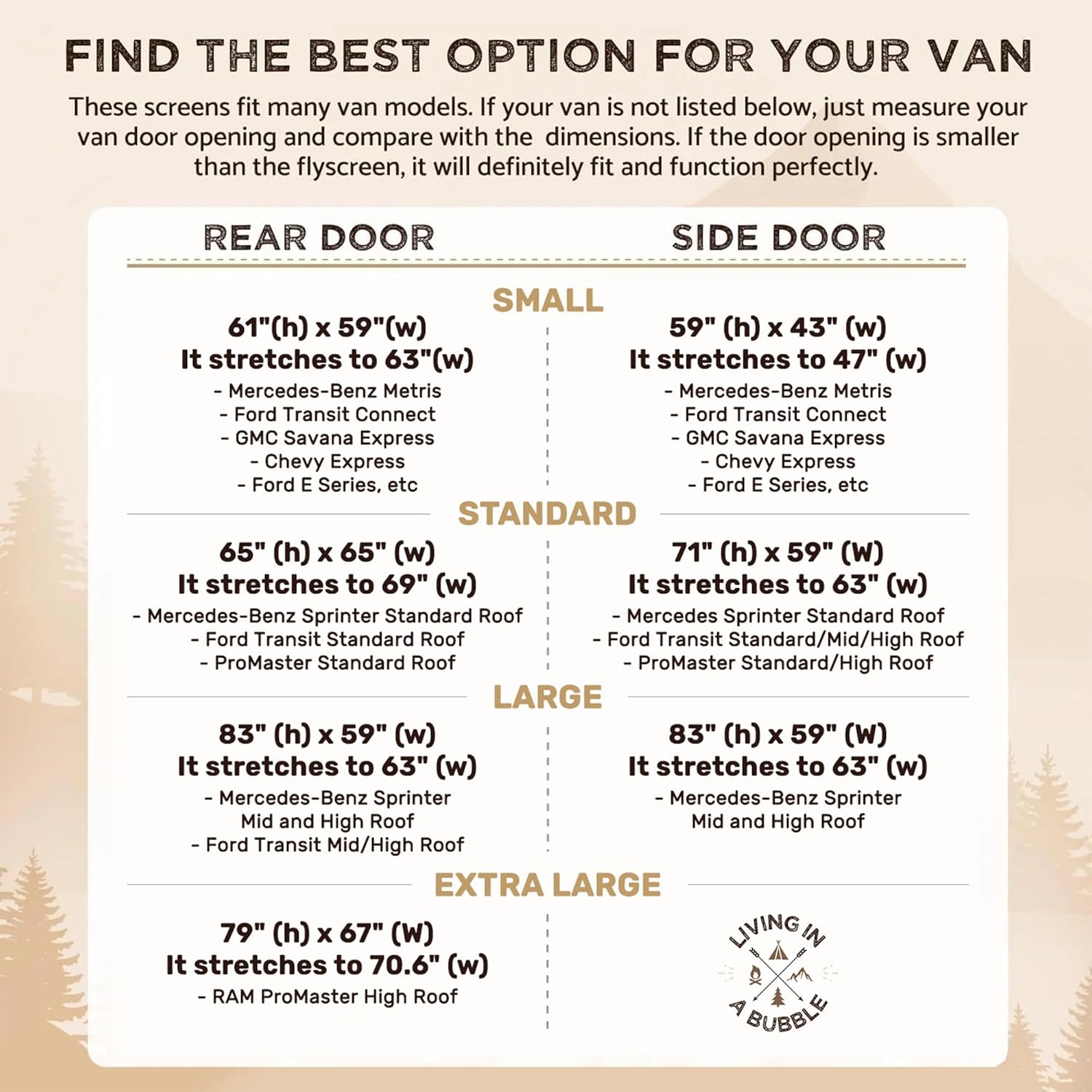 Thumbnail 1 de Living in a Bubble Van Insektennetz für Mercedes-Benz Sprinter, Renault Master und VW Crafter (Hoch-/Superhochdach) mit Schiebetür-Magnetverschluss