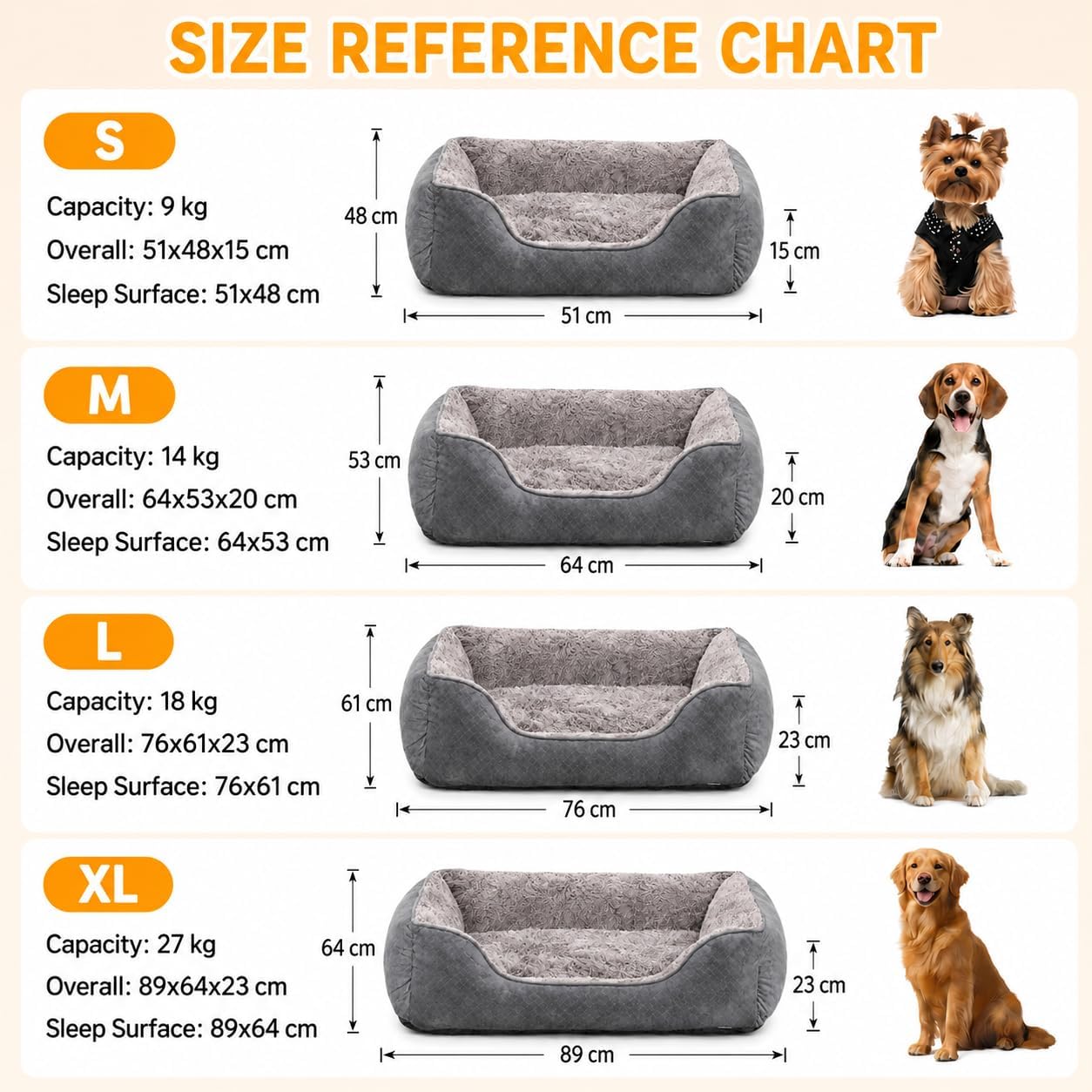 Thumbnail 6 de Oveppy Dog Bed Medium 25 x 21 x 8inches