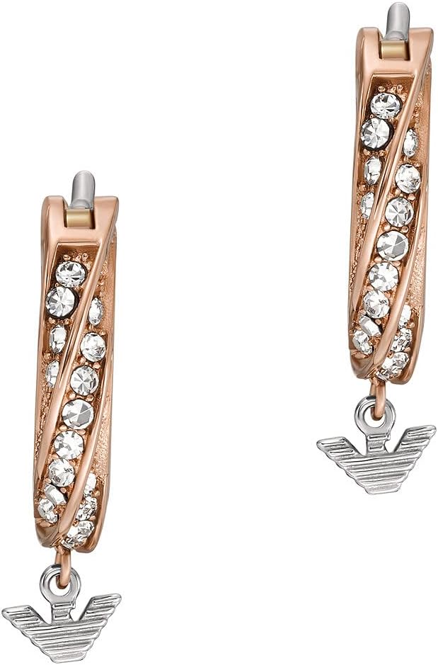 Thumbnail 1 de Emporio Armani Orecchini da donna in acciaio/ottone, chiusura cerchio o Huggie – bicolore lucido