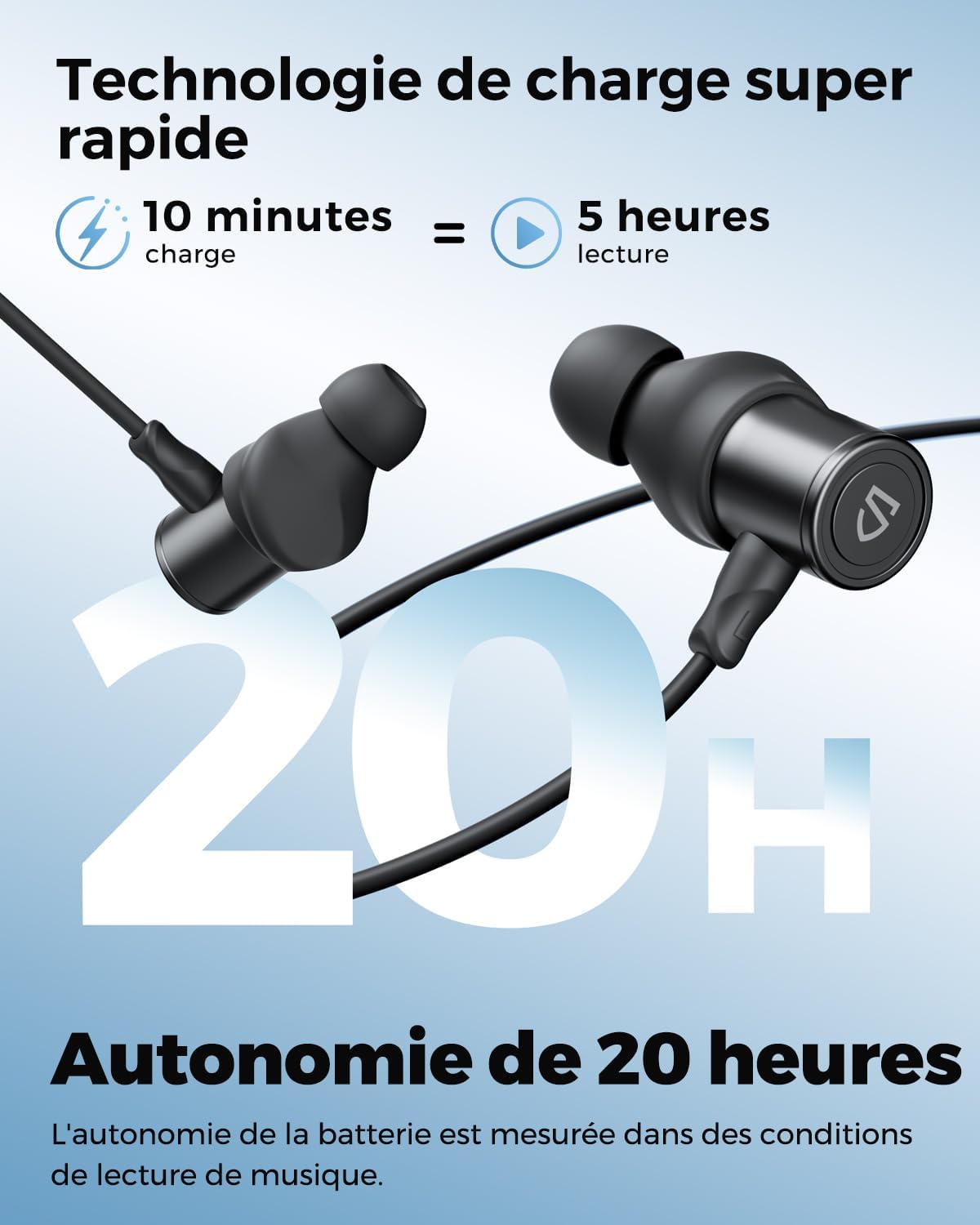 Thumbnail 6 de SoundPEATS Q40HD Casque Bluetooth à Collier: Son Hi-Res, Étanchéité IP67 et 20h d’autonomie