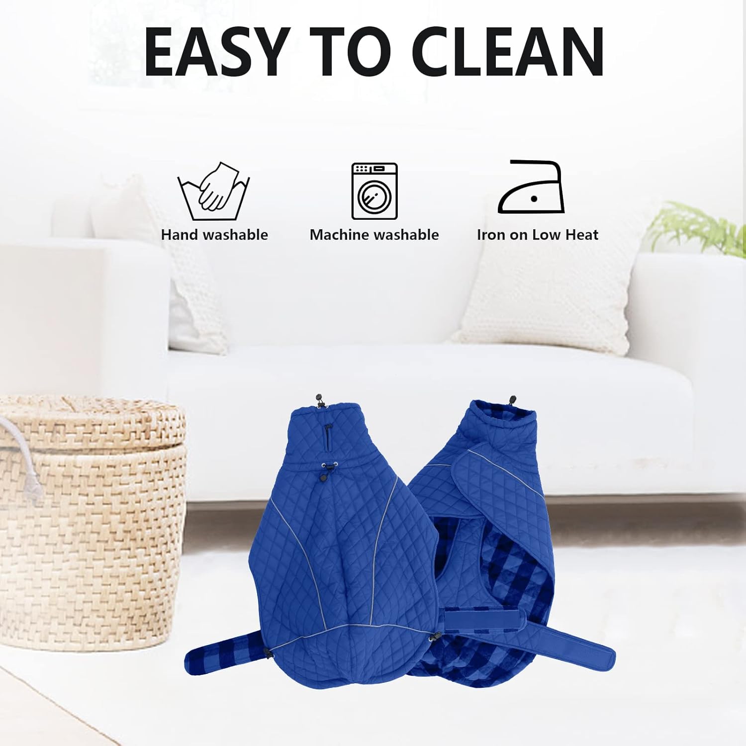 Thumbnail 5 de Morezi Greyhound Lurcher Winter Coat (Navy) with harness hole and water-resistant protection – Small