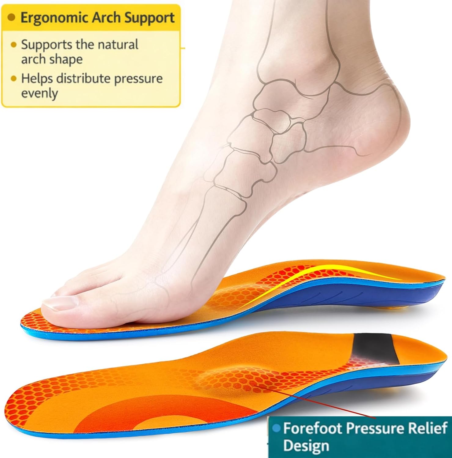 Detalle de Goofort DynaZoom Max Arch Support Gel Insoles for Men & Women