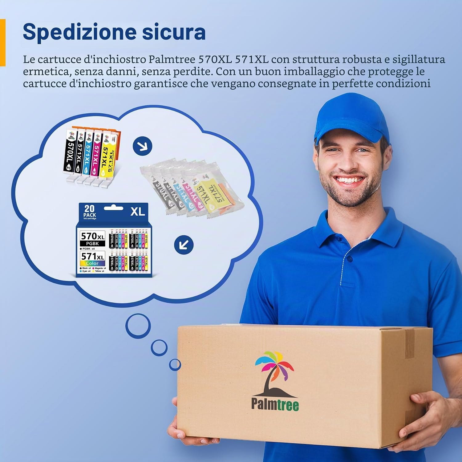 Thumbnail 4 de Palmtree 20-Pack Cartucce Compatibili per Canon 571/570 XL – per PIXMA MG5750, MG6850, TS5050 e altri modelli