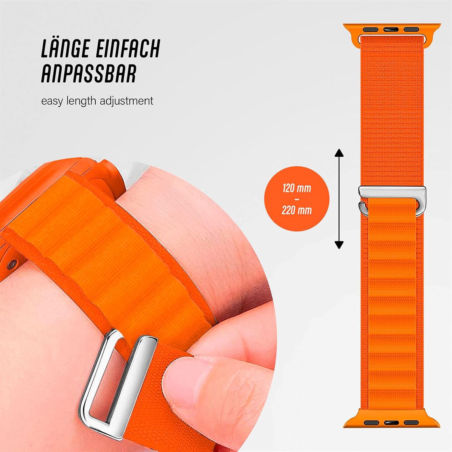 Detalle 2 de ONEFLOW Active Loop: cinturino in nylon per Apple Watch Ultra 1 (49 mm) – comfort traspirante e durevole