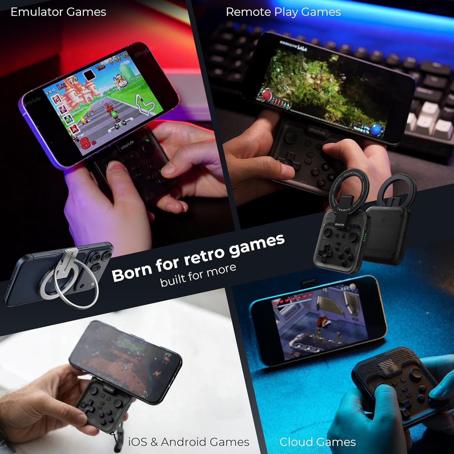 Thumbnail 6 de abxylute M4 Snap-On Mobile Gaming Controller: Pocket-Sized Retro Flex for Android, iPhone, and Switch (Magnetic, 18 Buttons, 12-Hour Battery)