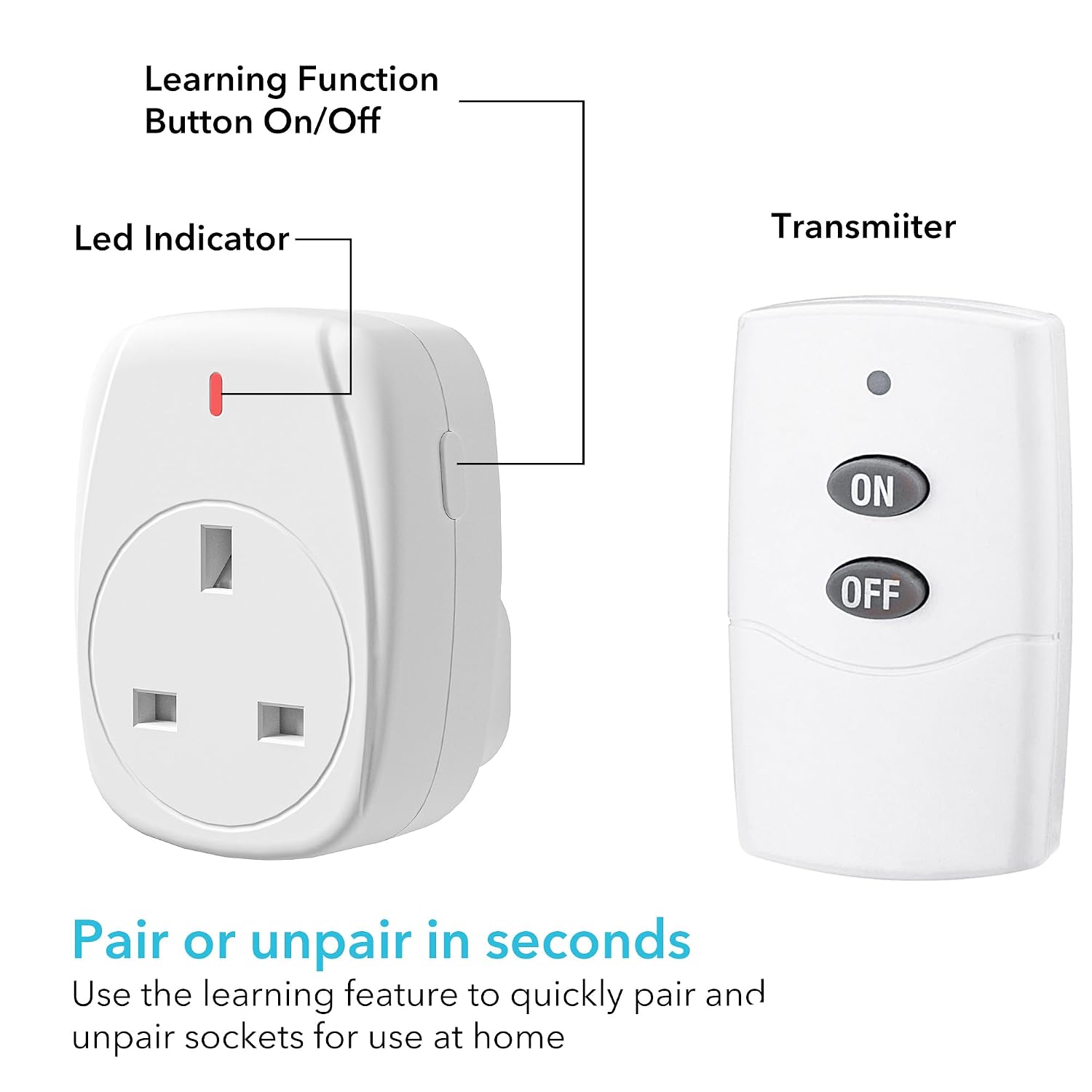 Thumbnail 4 de HBN 13A/3120W Remote Control Plug Sockets