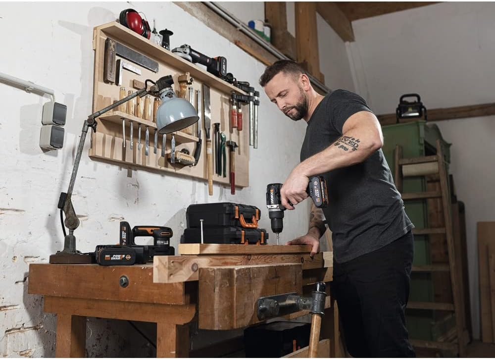 Thumbnail 6 de WORX WX352 trapano avvitatore con percussione brushless 60 Nm e batterie 20V 2.0Ah (2 pezzi)