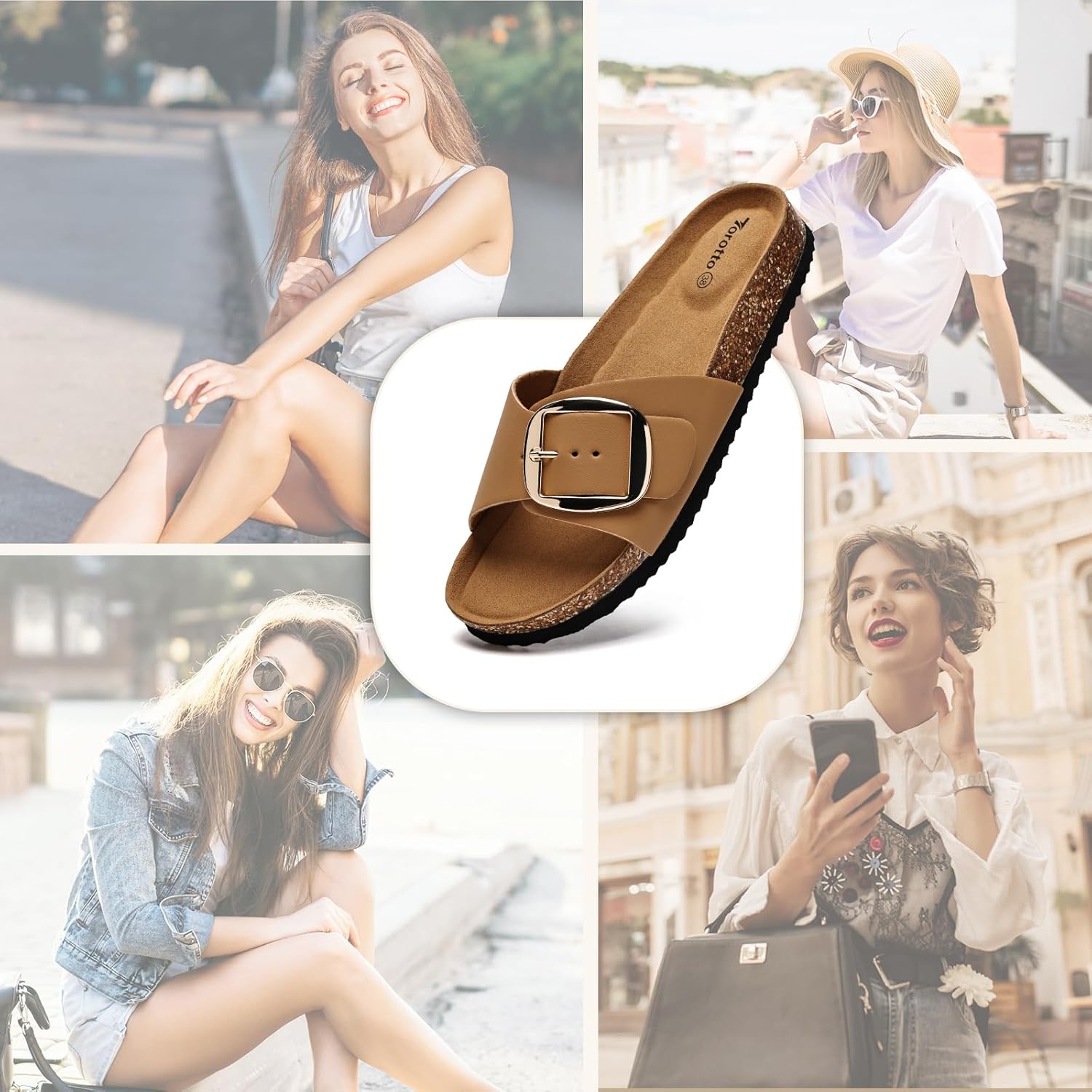 Thumbnail 1 de Torotto Pantoletten Damen – Bequeme Sandalen mit verstellbarer Schnalle