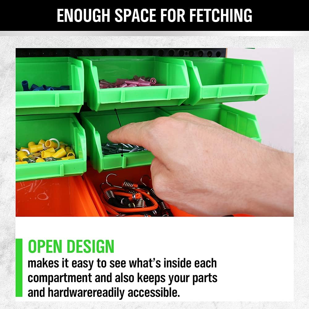 Detalle de SWANLAKE GARDEN TOOLS 30-Bin Wall-Mounted Organizer with Removable, Color-Coded Bins