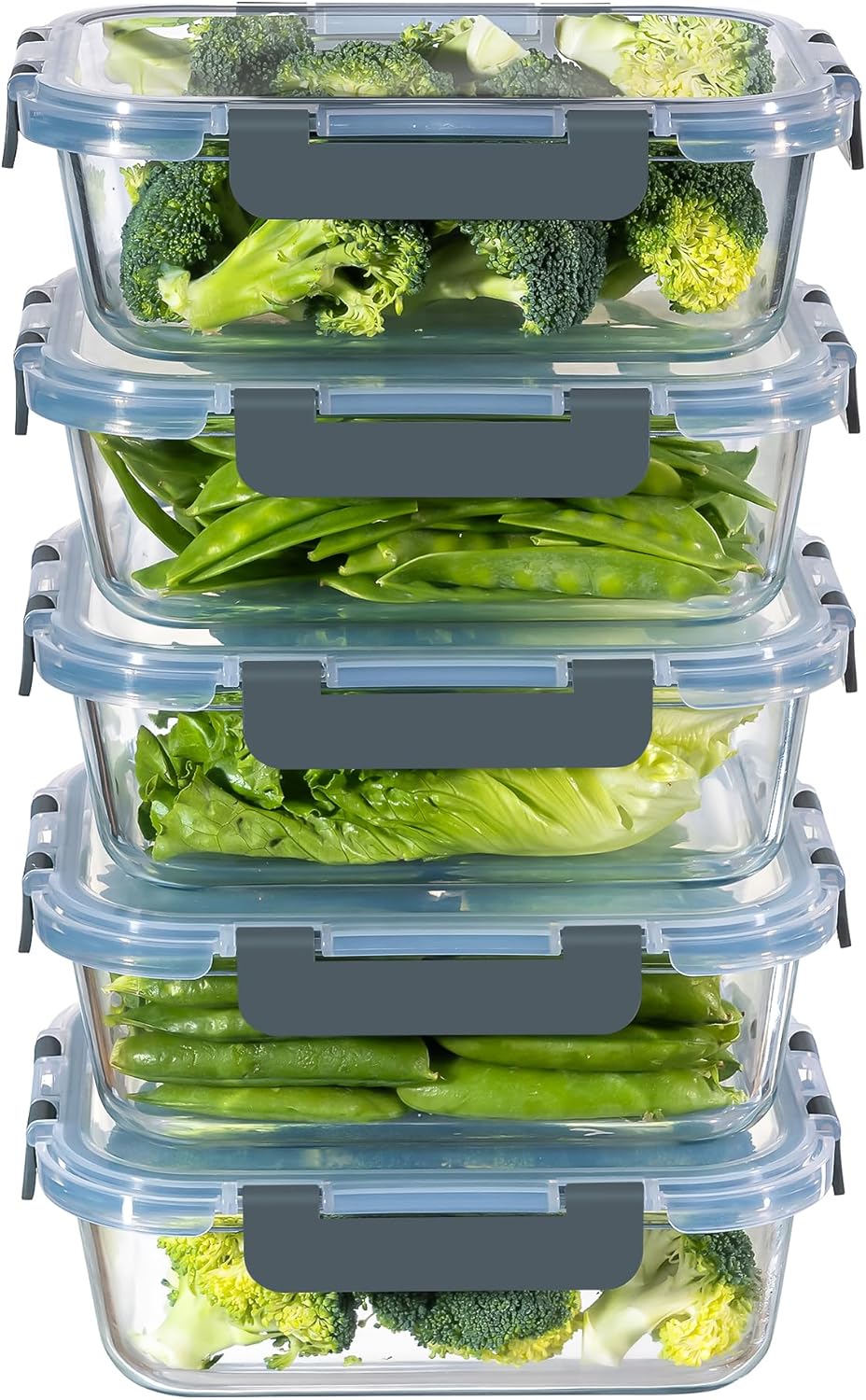 Detalle de MFY 36oz Glass Meal Prep Containers 5-pack 🥣