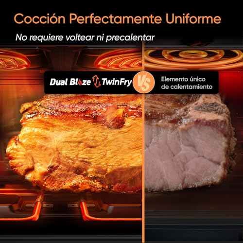 Detalle de Cosori Freidora de Aire 10L Dual Blaze Twinfry con Doble Cesta y Divisor