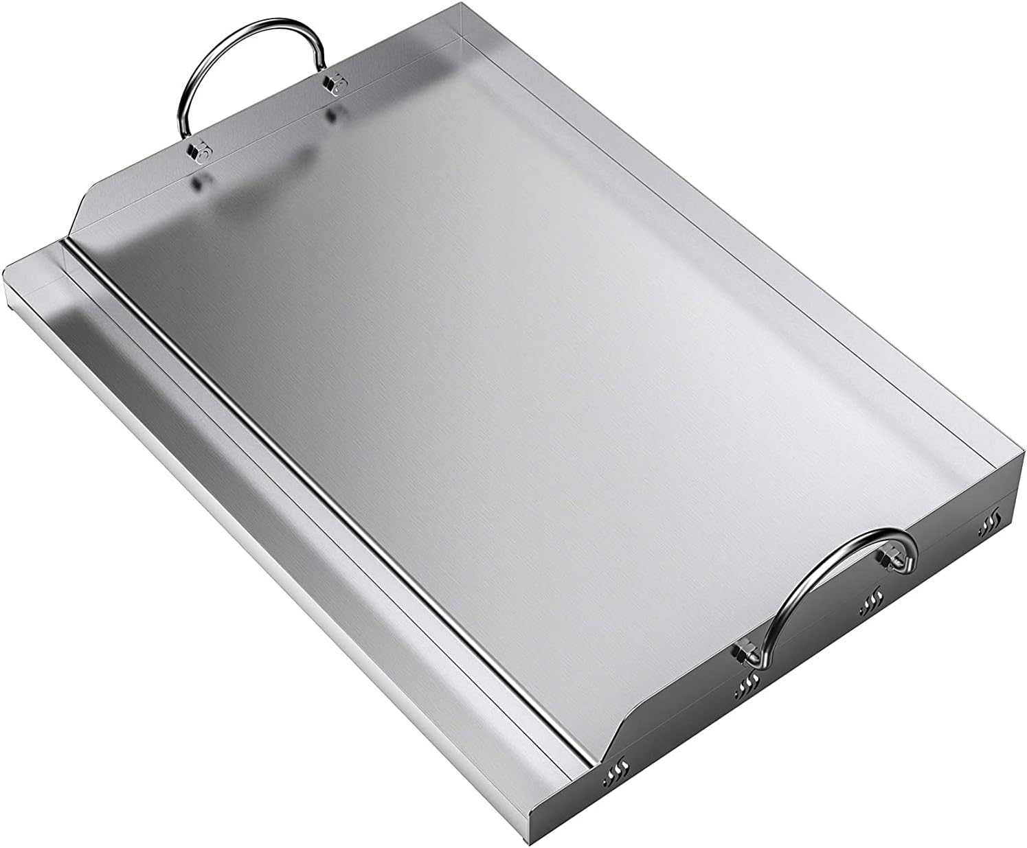 Detalle 2 de onlyfire Stainless Steel Rectangle Griddle Plancha (62.8x40.6x7cm) for BBQ gas and charcoal grills