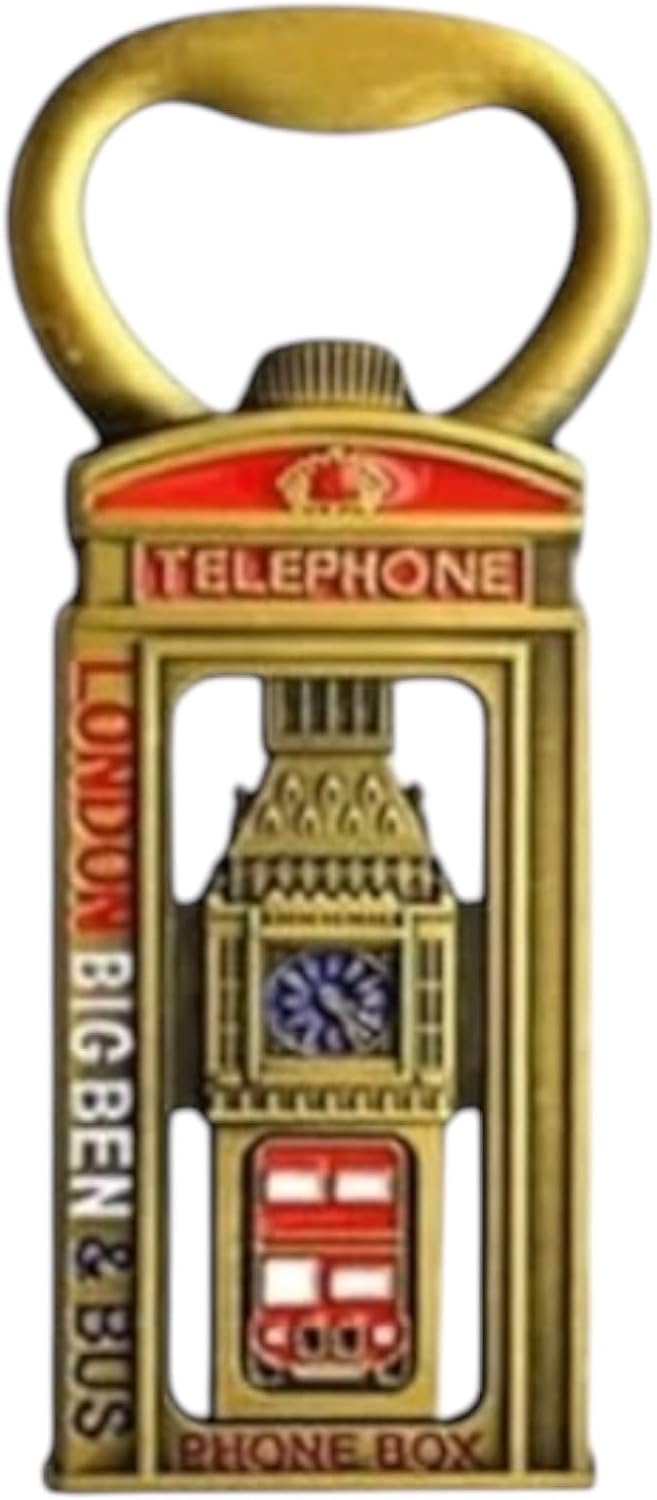 Thumbnail 3 de London Souvenirs Metal Fridge Magnets – Union Jack England Magnet with Gold Bottle Opener