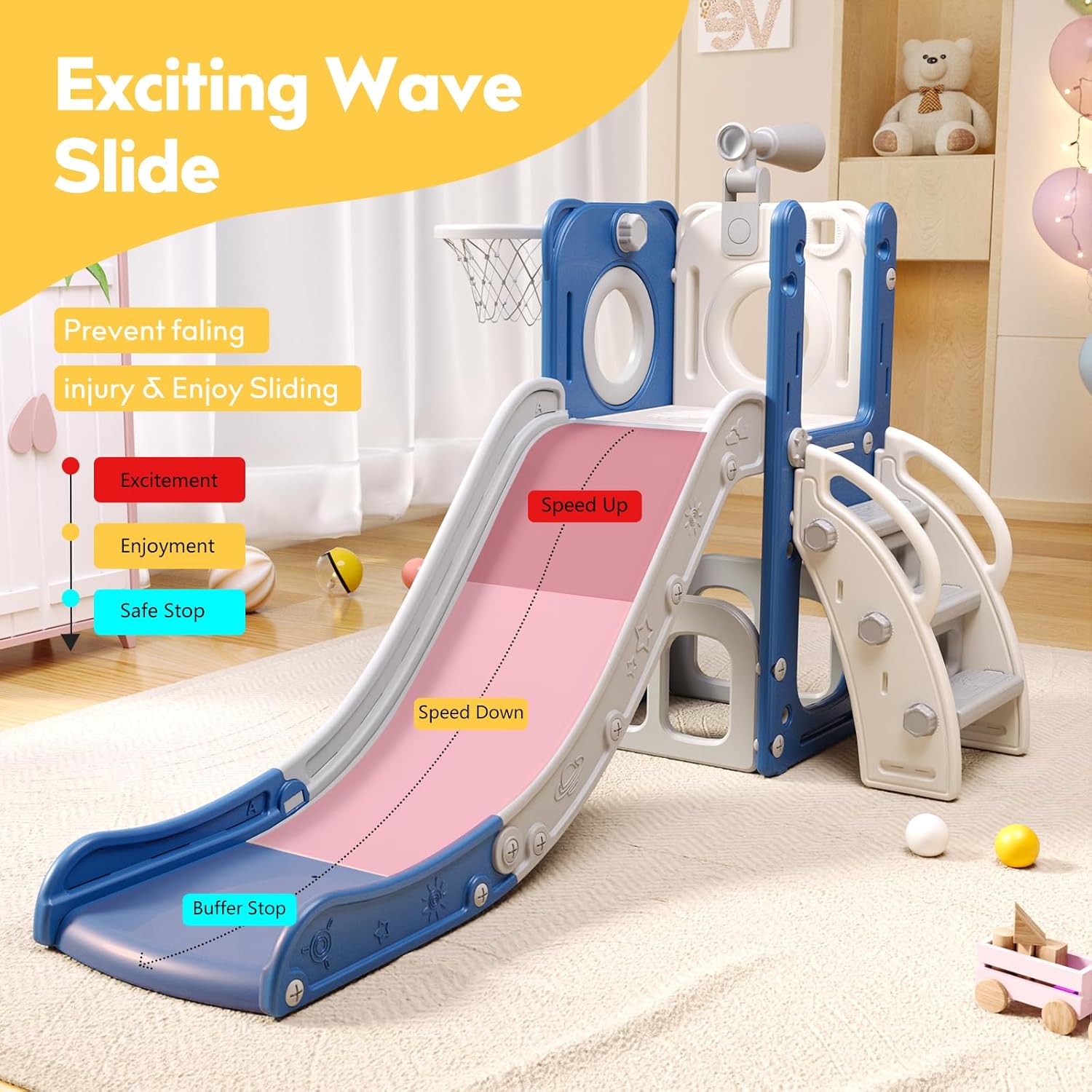 Detalle de 6-in-1 Toddler Playset Slide 🛝
