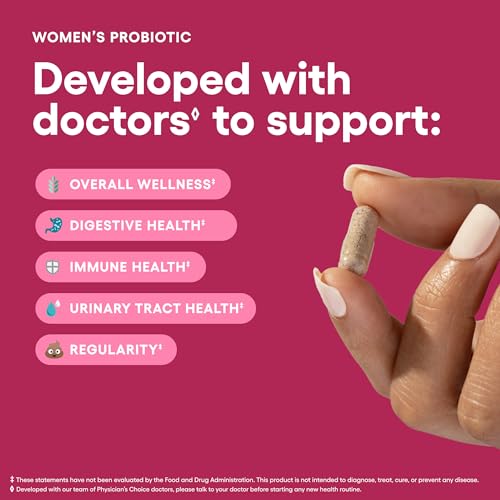 Detalle de Physician's CHOICE Probiotics for Women – 50 Billion CFU, 6 Strains, Cranberry & Organic Prebiotics