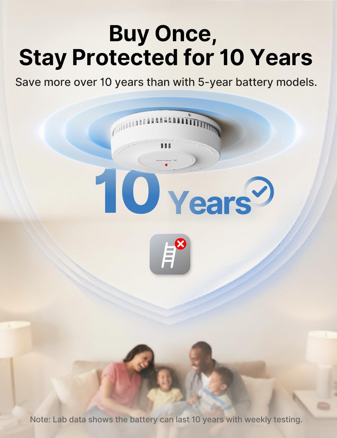Thumbnail 2 de X-Sense Smoke Alarm for Home with SBS50 Base Station (SD19-MN) — 3-Pack