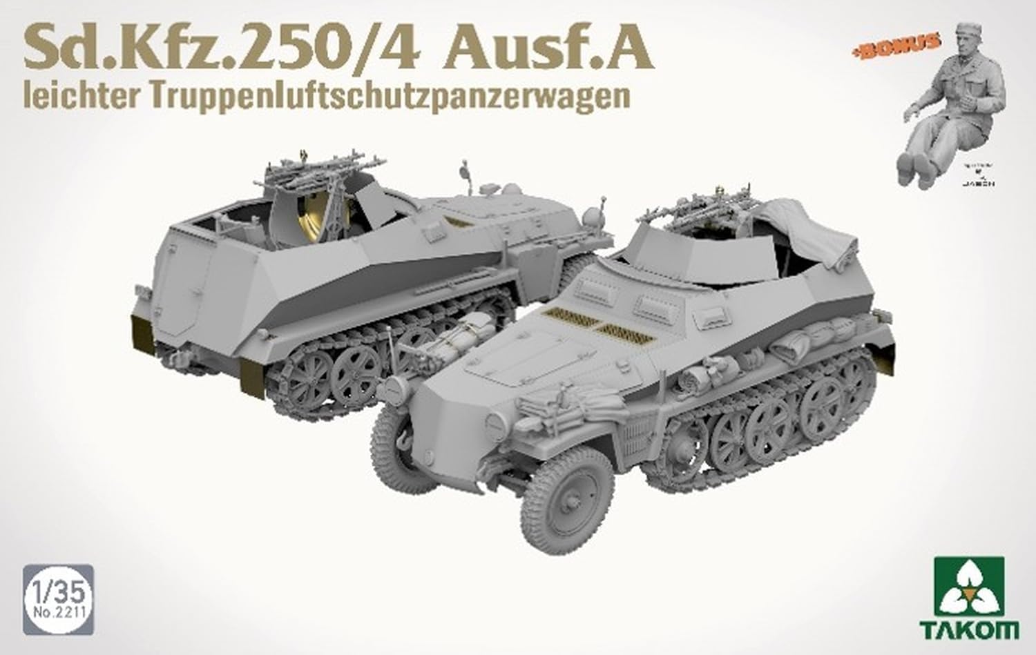 Thumbnail 2 de タコム TKO2211 1/35 Sd.Kfz.250/4 A型 軽対空装甲兵員輸送車 プラモデル