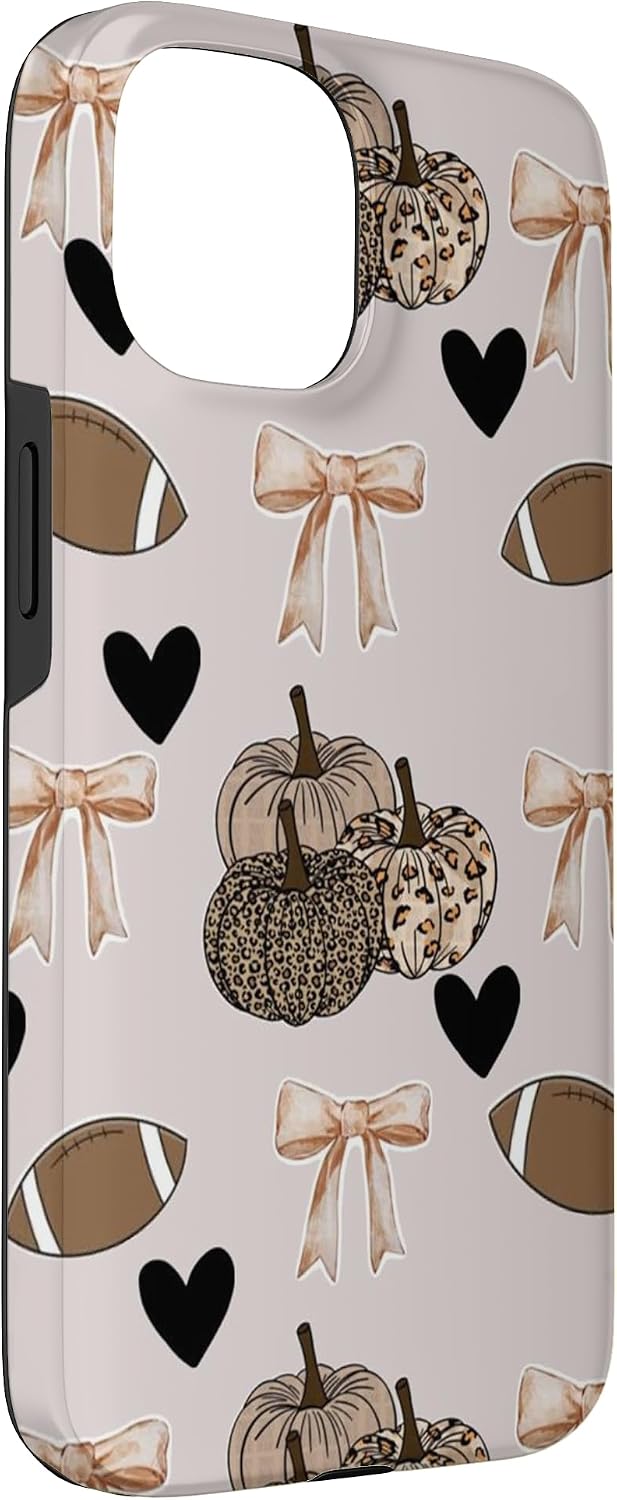 Detalle 1 de Fall Themed Pumpkin Bow Halloween Coquette iPhone 15 Case, Dual-Layer Protection