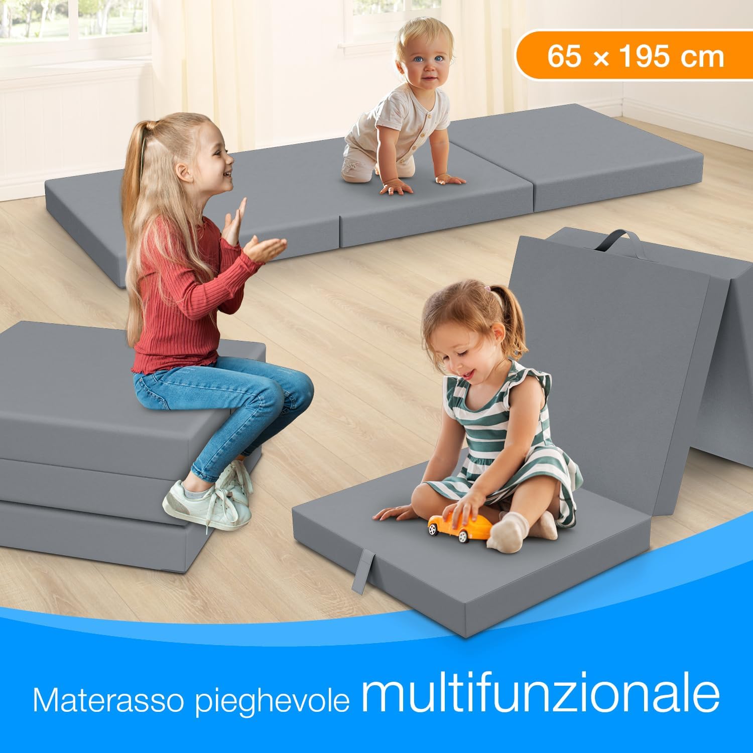 Thumbnail 2 de ELONEO Materasso Pieghevole 65x195 cm – morbido, compatto e versatile per casa, viaggio e campeggio