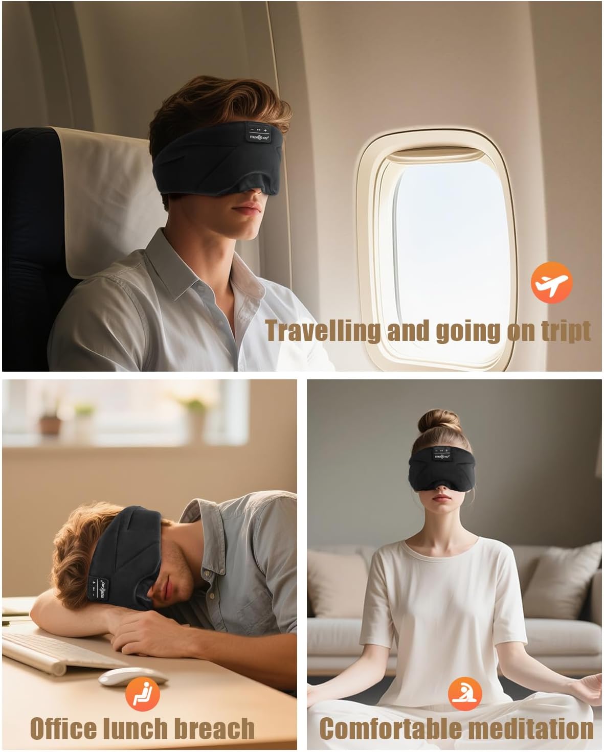 Thumbnail 6 de MUSICOZY Bluetooth Sleep Mask 16H sleep headphones