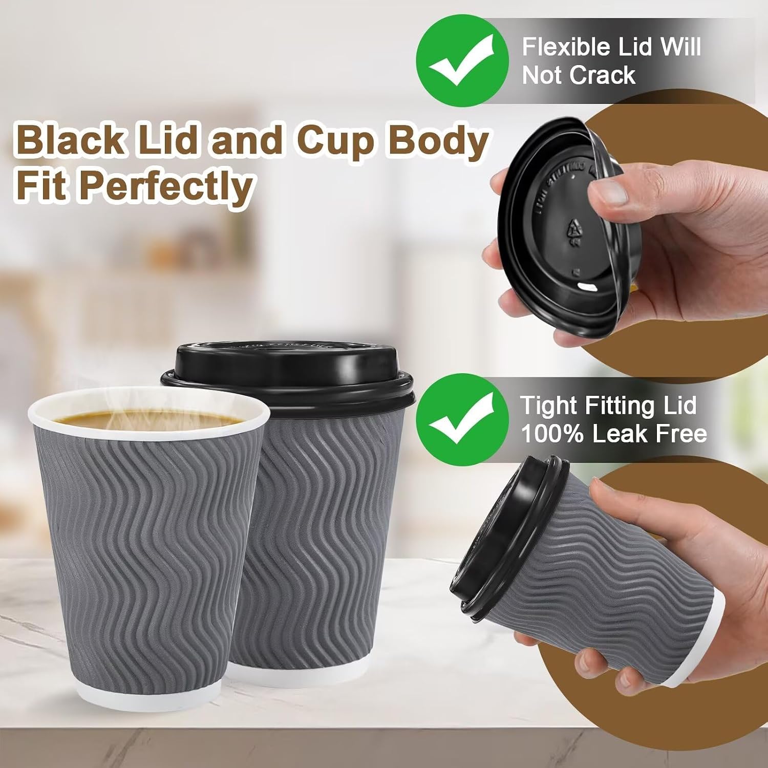Thumbnail 4 de Clawsoff 12 oz Coffee Cups, 100 Pack