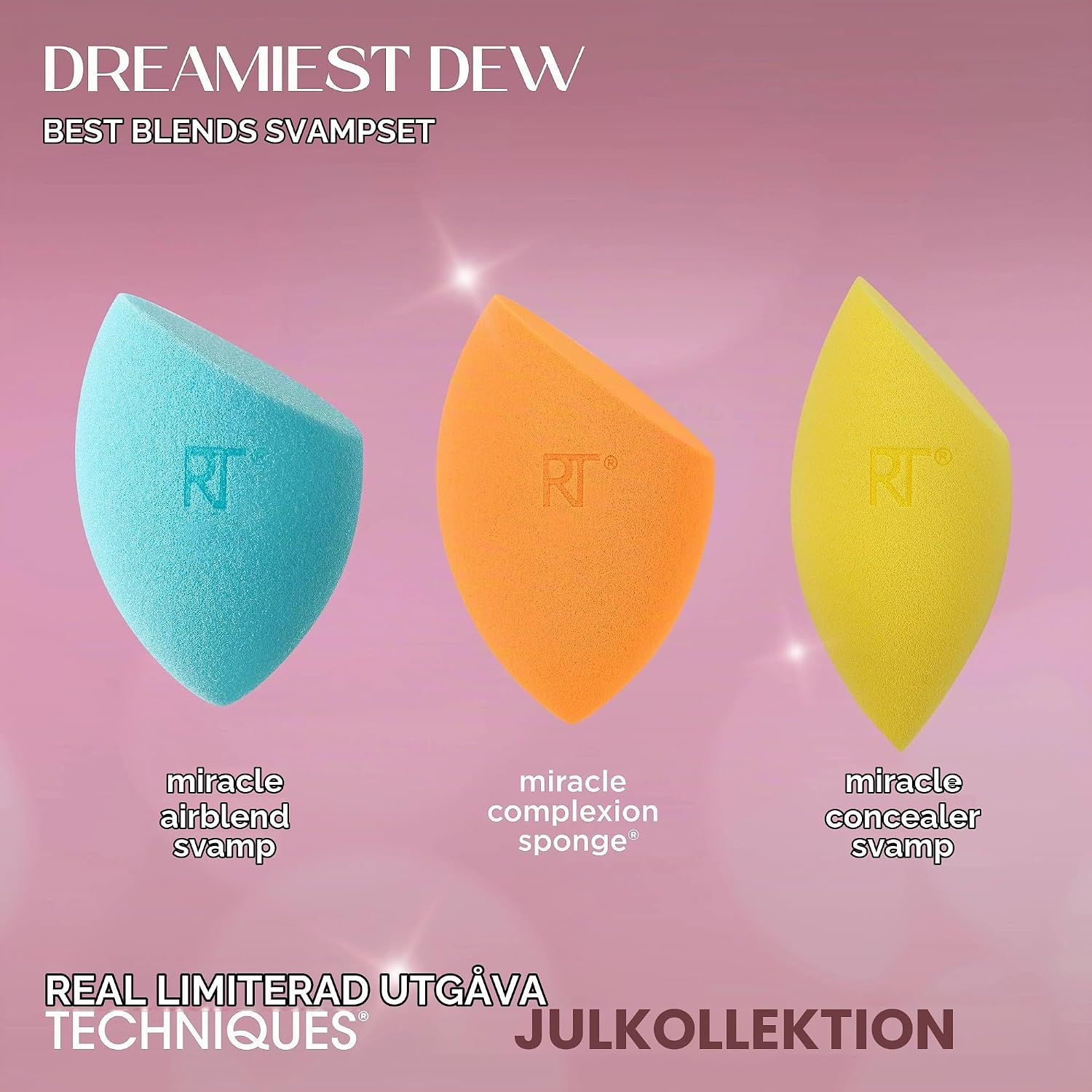 Detalle de Real Techniques Dreamiest Dew Best Blends sminksvampset, 3 delar