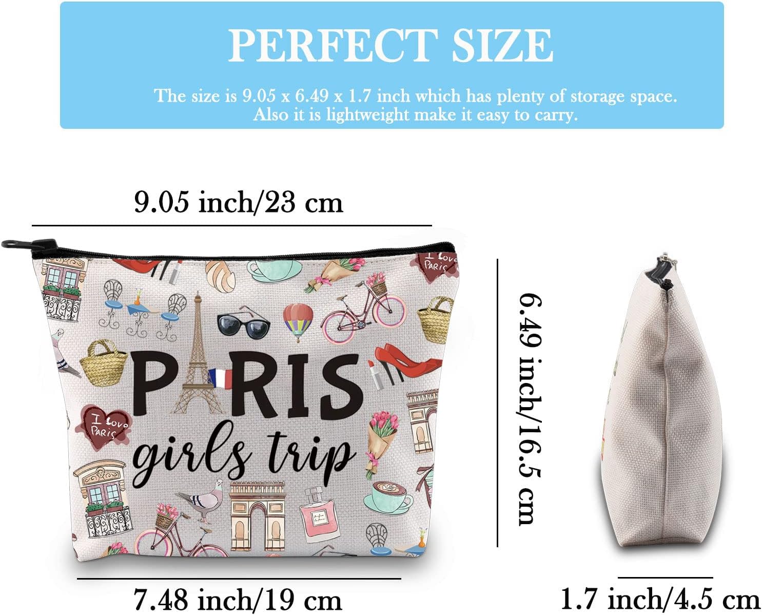 Detalle 2 de Paris Girls Trip Travel Makeup Bag