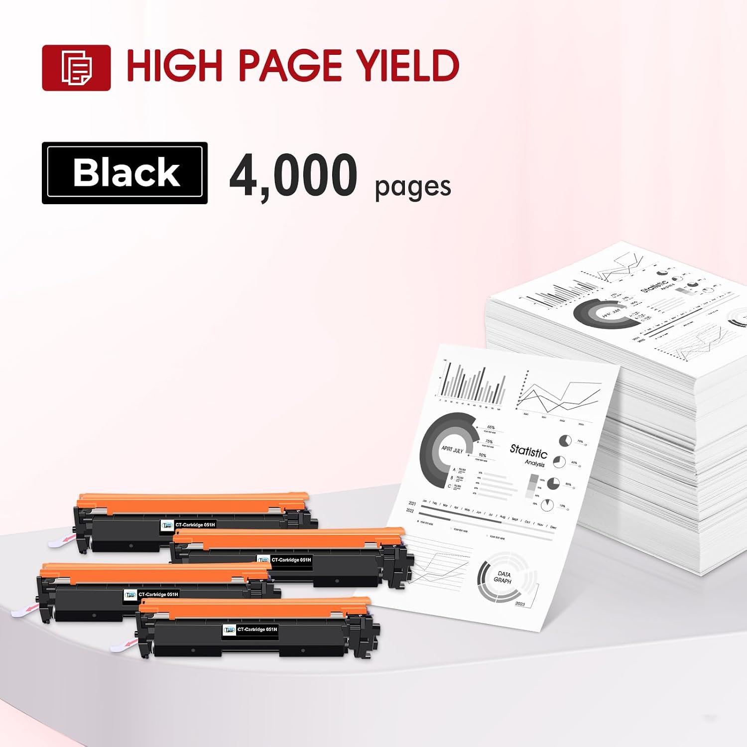 Detalle de Cool Toner 051H 4-Pack Black Compatible Toner Cartridges for Canon
