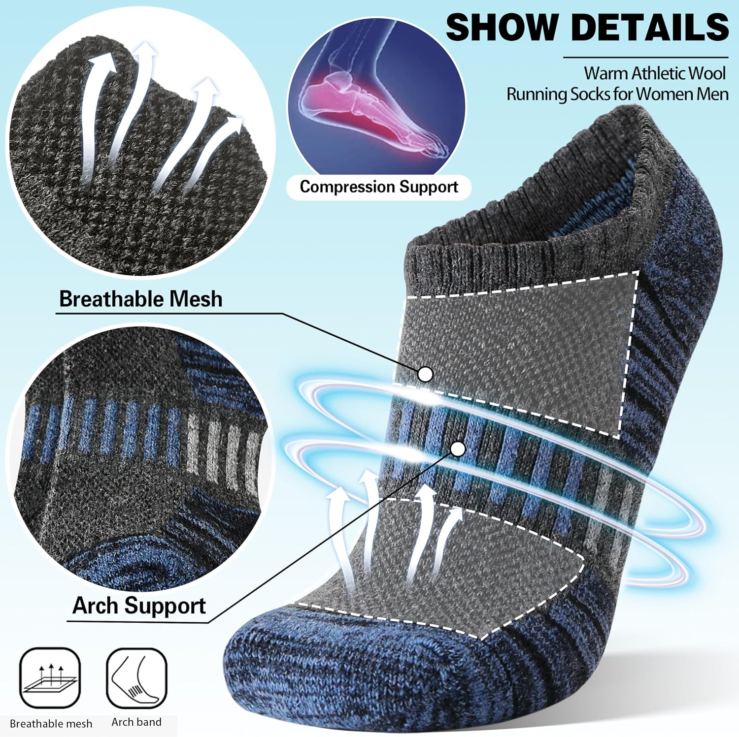 Detalle 2 de Merino Wool Running Socks
