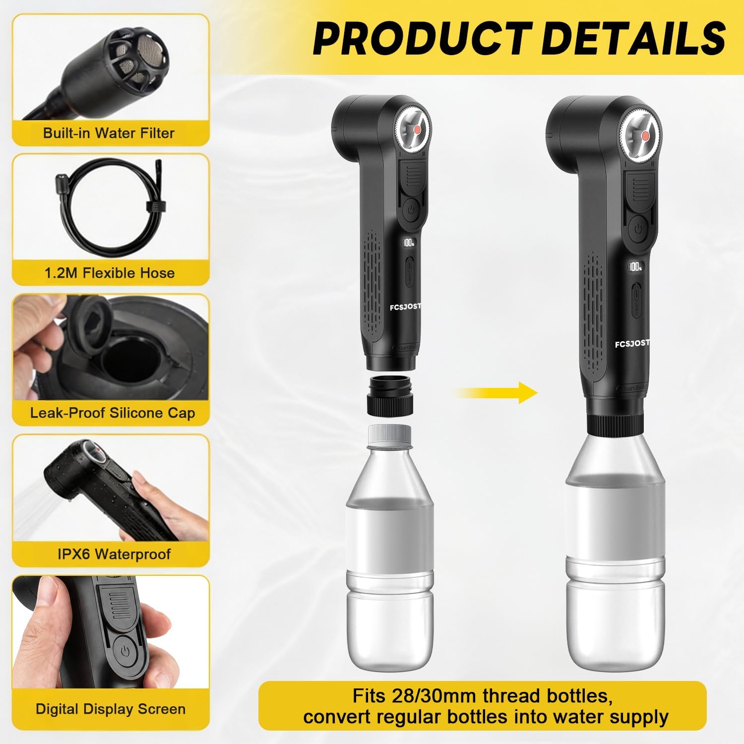 Thumbnail 6 de FCSJOST Portable Bidet, Handheld Electric Bidet with 2.5L Tank and Dual Spray Modes