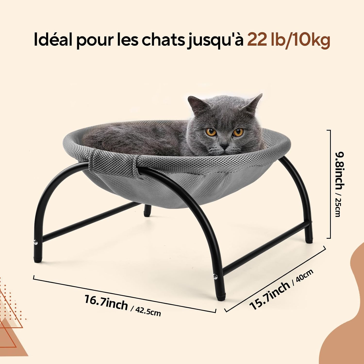 Detalle 2 de LIFLIX Hamac pour chat debout Gris đ±