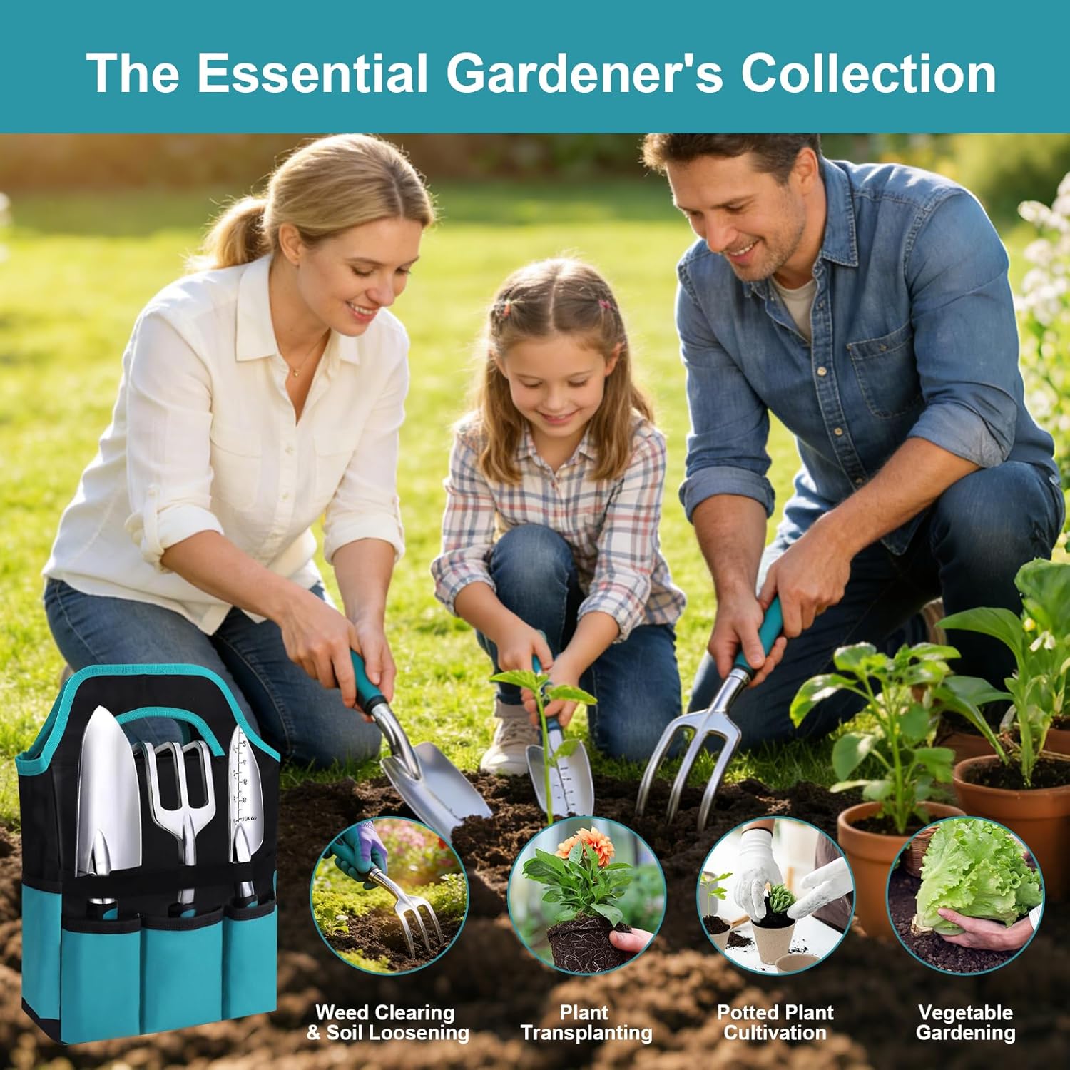 Thumbnail 6 de ChaneeHann Kit Giardinaggio 7 Pezzi: set completo in alluminio con manico ergonomico