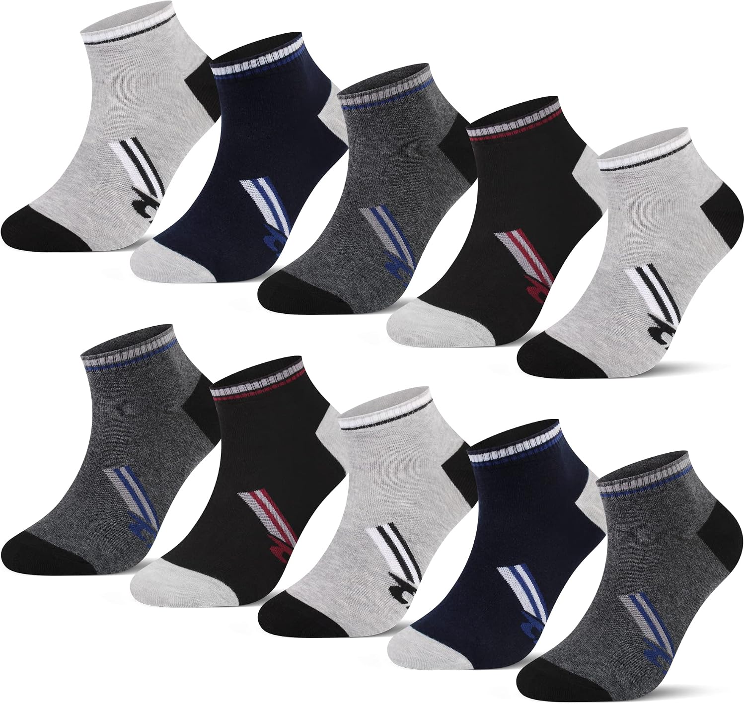 Detalle de L&K 10/12 : paire de chaussettes de sport homme en coton respirant multicolores 2121VA