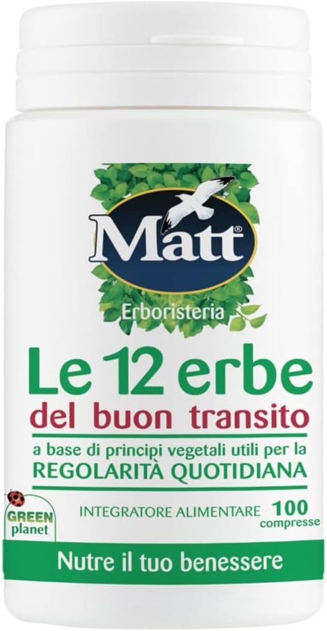 Detalle de Matt Le 12 Erbe del Buon Transito – Integratore vegetale in confezione da 100 compresse