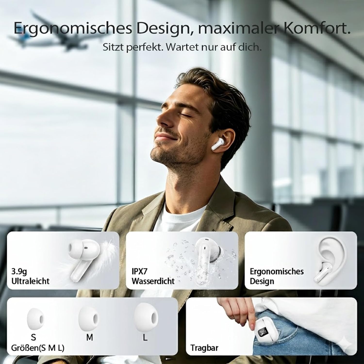 Thumbnail 6 de W70 Pro In-Ear Bluetooth Kopfhörer – 46 Stunden Akku, IPX7, 4 Mikro ENC, HiFi-Sound
