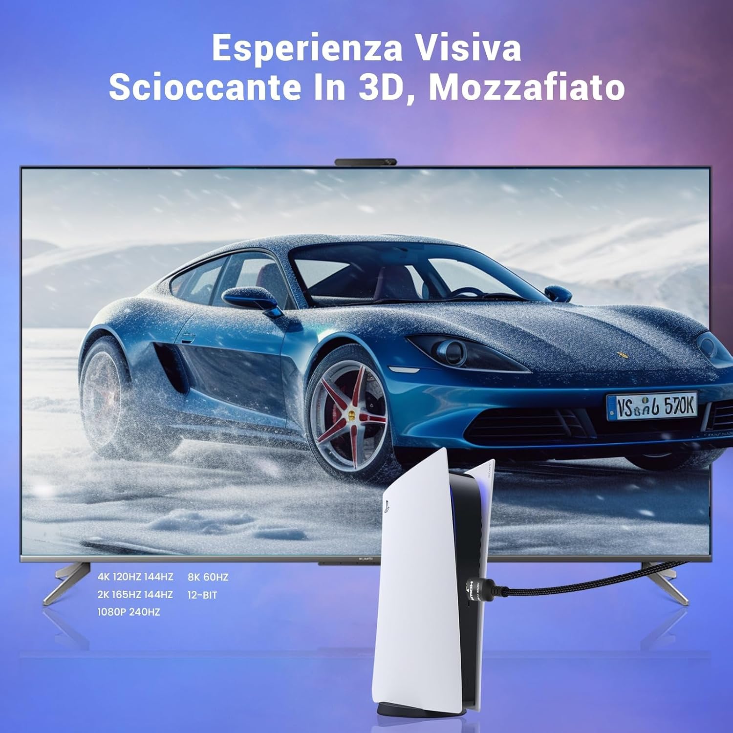 Thumbnail 3 de Etseinri Cavo HDMI 2.1 2M 48Gbps