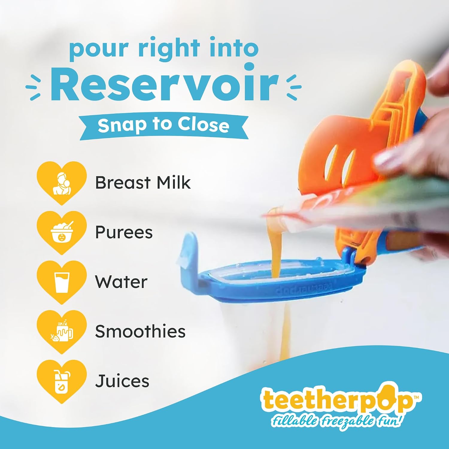 Detalle de Teetherpop Fillable Freezable Teethers (Breastmilk Teether Feeder Pacifier) - BlueLime