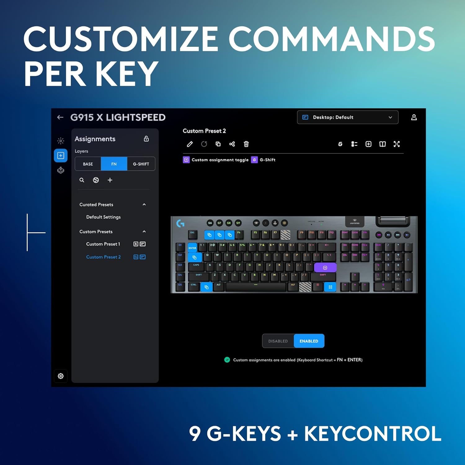 Thumbnail 3 de Logitech G915 X LIGHTSPEED Low-Profile Wireless Gaming Keyboard (UK) with GL Brown Switches