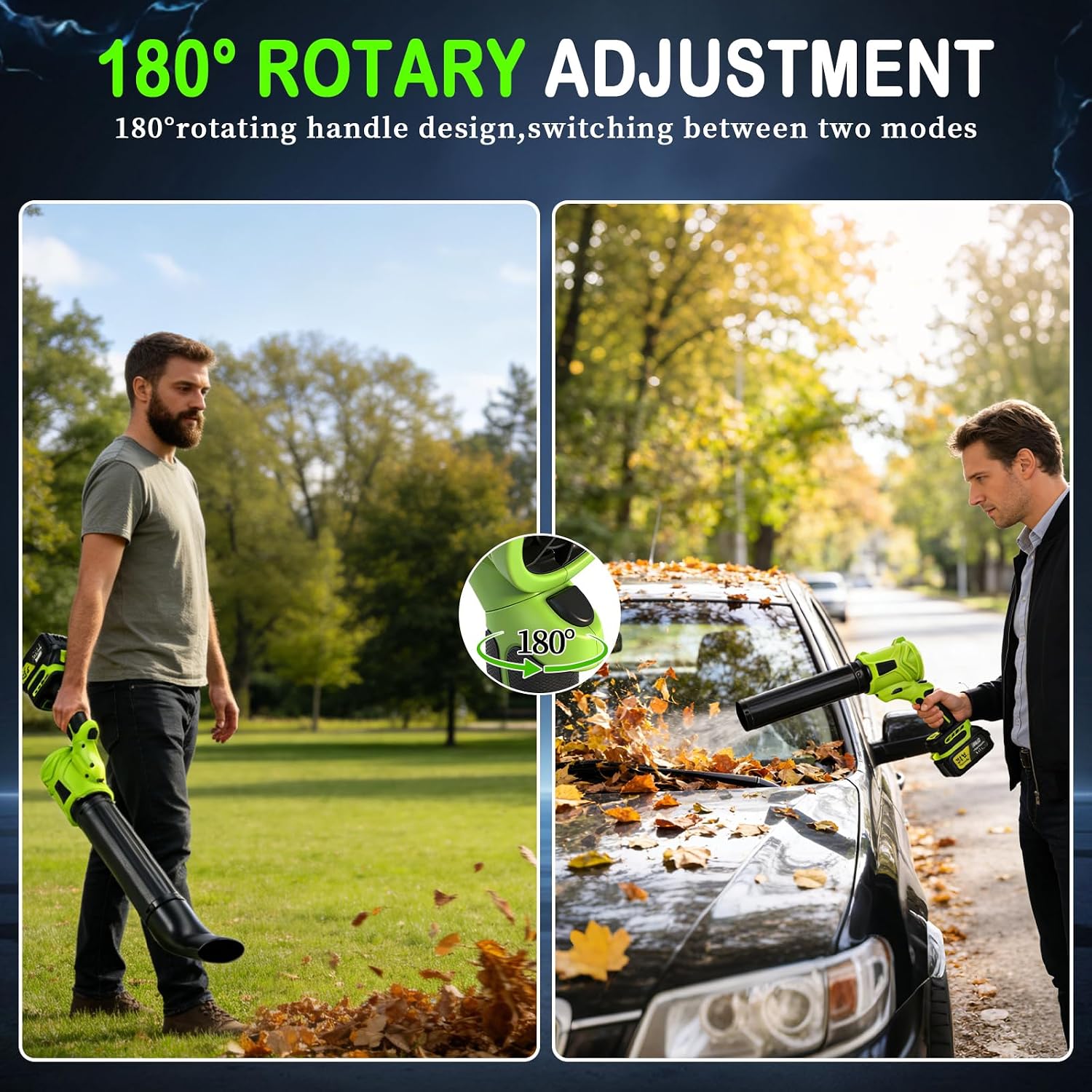 Detalle de Cordless leaf blower with 4.0 Ah batteries