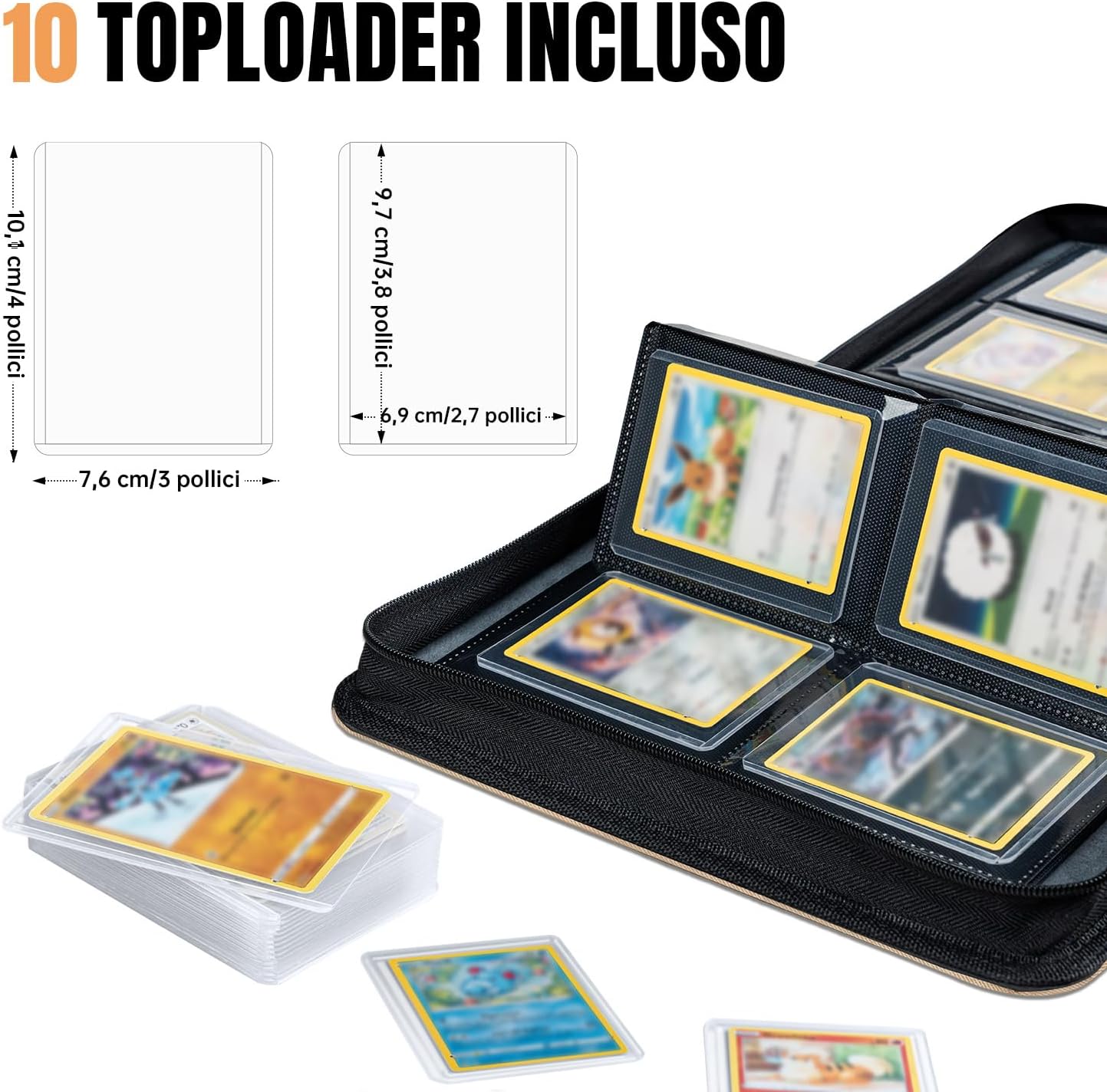 Thumbnail 6 de Tolesum Organizzatore decorativo e contenitore per toploader (112 scomparti) con 10 top loader – Cachi