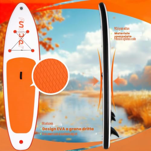 Detalle de FunWater Tavola SUP Gonfiabile Ultra Leggera - Accessori Completi Pagaia Regolabile Pompa Leash Pinne Ideale per Tutti i Livelli